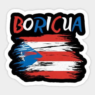 Boricua Pride – Distressed Puerto Rico Flag Style Sticker